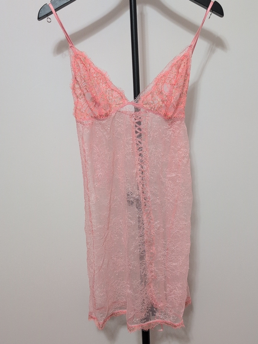 Victoria's Secret Vintage Pink Lace Chemise Slip Dress M